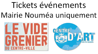 Imprimez les tickets de tous les événements Mairie de Nouméa, comme le Vide Grenier, les spectacles du Centre d'Art...